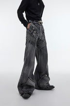 Flared Moto Denim