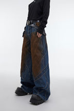 Rust Embroidered Denim