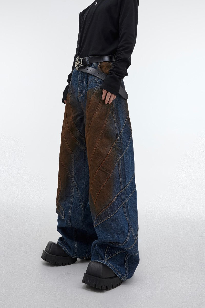 Rust Embroidered Denim