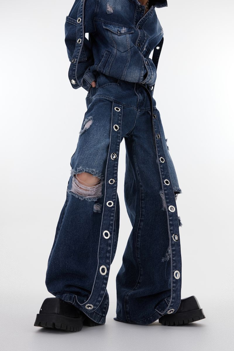 Distressed Washed Denim