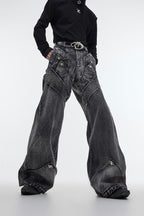 Flared Moto Denim
