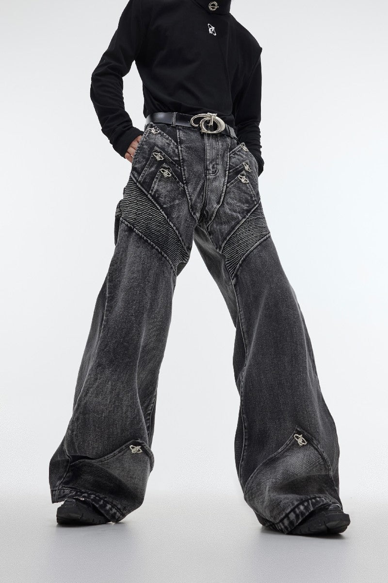 Flared Moto Denim