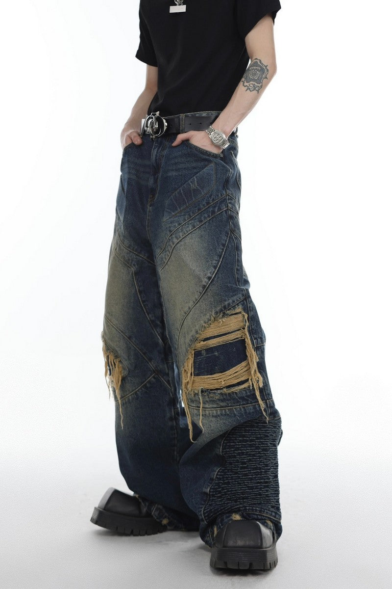 Retro Washed Distressed Denim