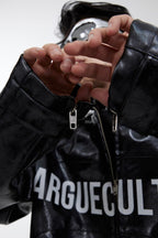 Logo PU Leather Jacket