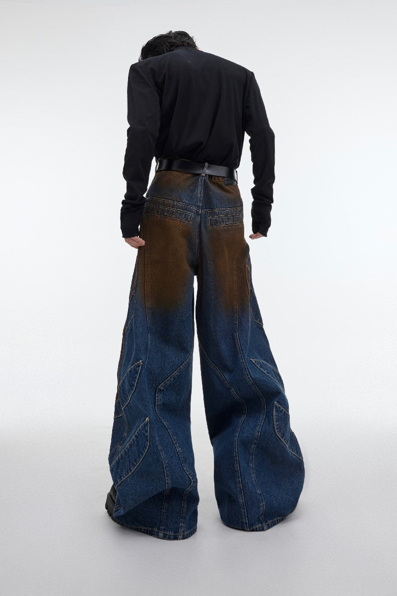 Rust Embroidered Denim
