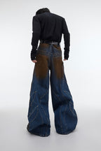 Rust Embroidered Denim