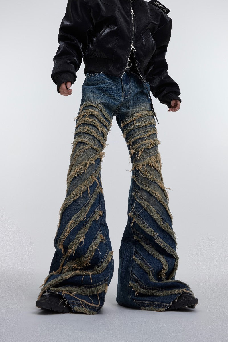 Destroyed Flared Denim