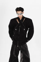 Distressed Zipper Jacket