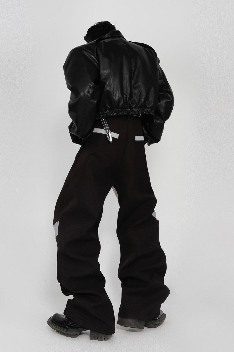 PU Leather Reflective Trousers