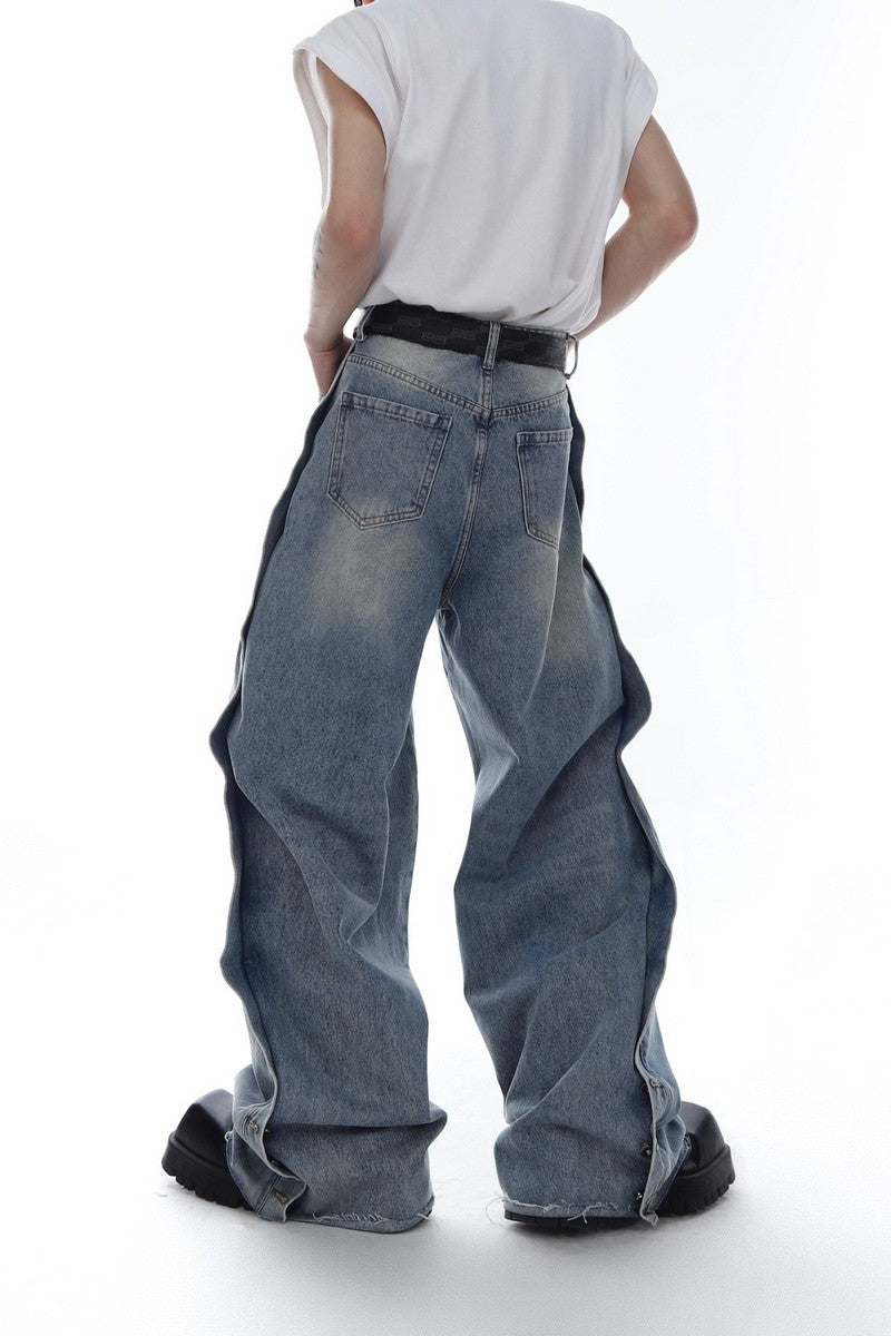 Washed Distressed Loose Denim