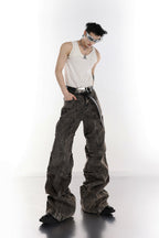 Washed Flared Retro Denim