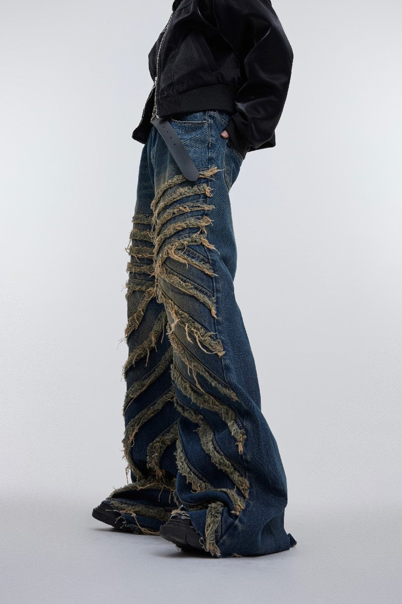 Destroyed Flared Denim