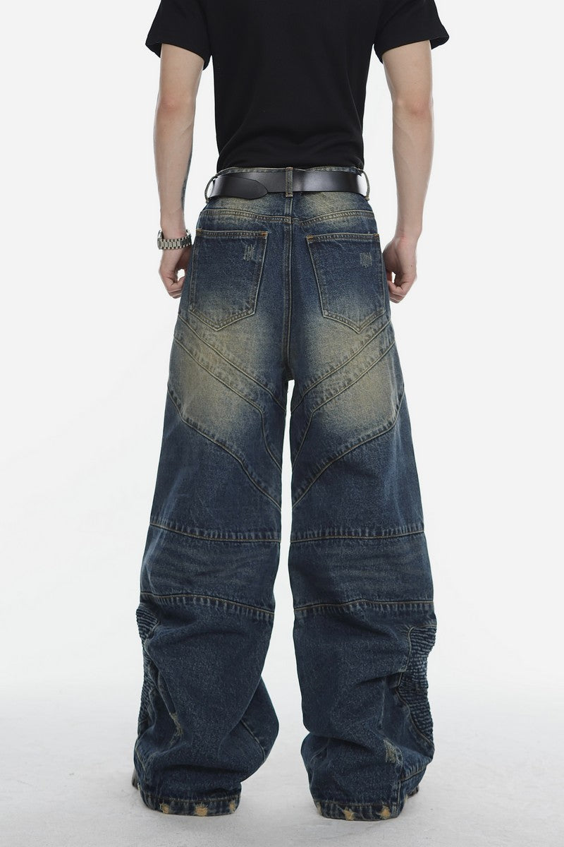 Retro Washed Distressed Denim