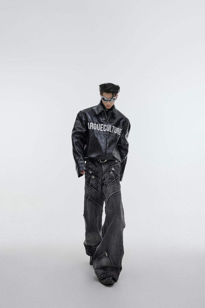 Flared Moto Denim