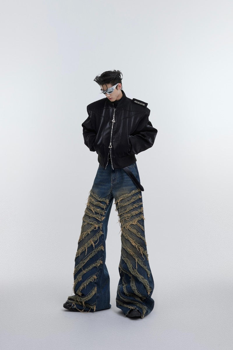 Destroyed Flared Denim