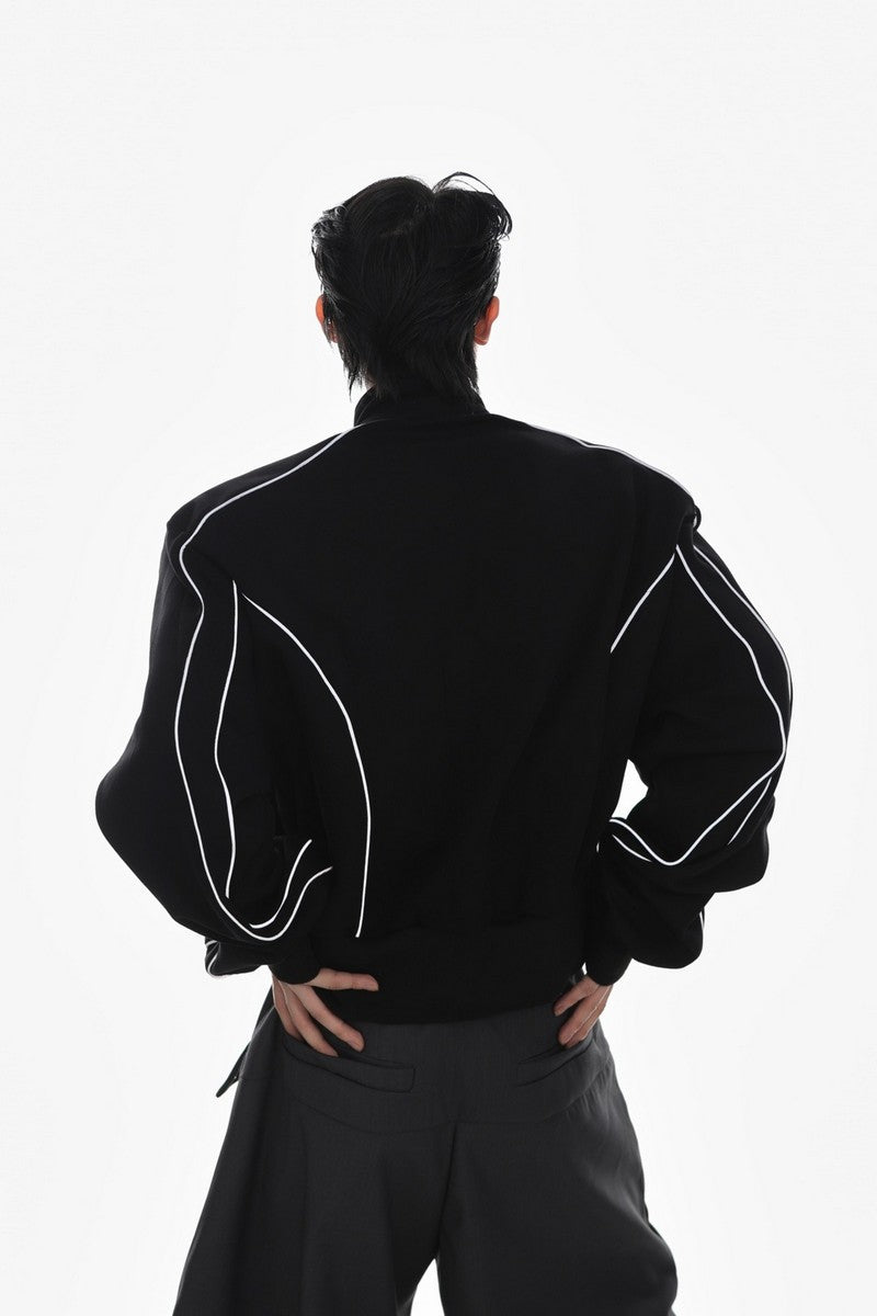 Reflective Strip Zipper Jacket