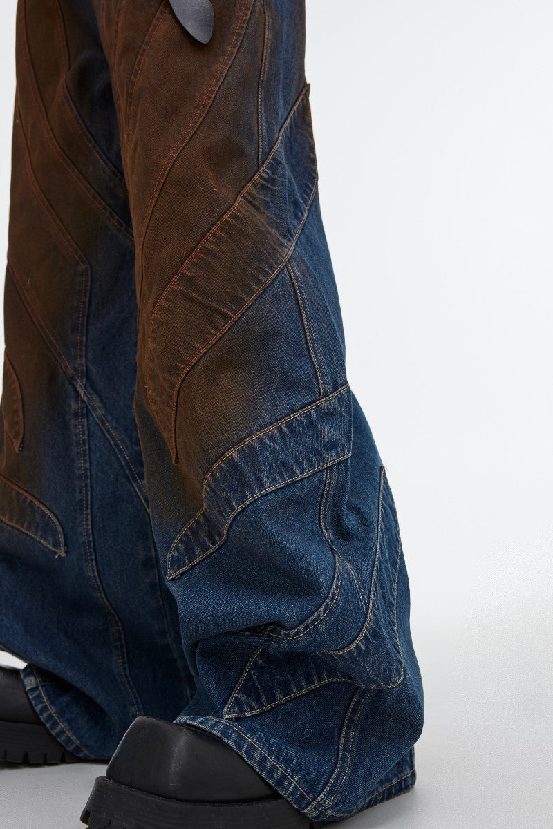 Rust Embroidered Denim
