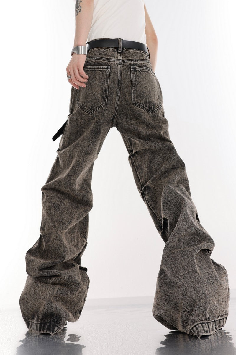 Washed Flared Retro Denim