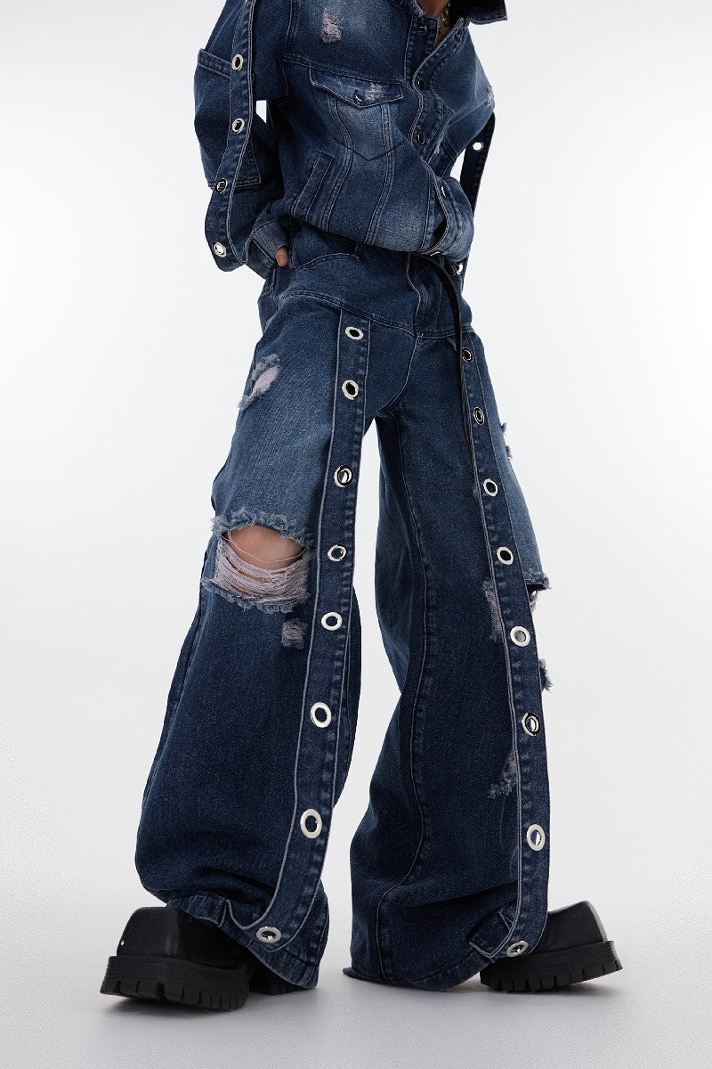 Distressed Washed Denim