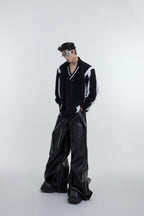 PU Leather Double Knee Trousers