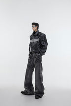 Flared Moto Denim