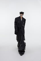 PU Leather Logo Suit Jacket